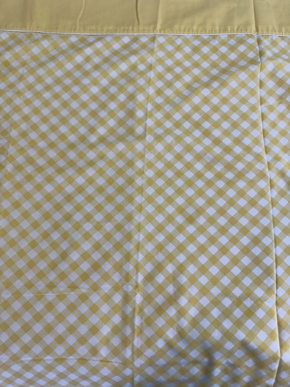 1970’s Vintage Gingham Dan River Yellow Gingham Cotton Sheet Full Flat Cottage - Picture 7 of 7